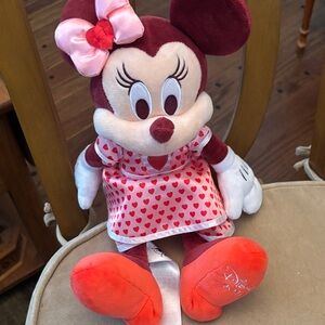 Disney Minnie Mouse Plush Toy - Pink and Red Hearts 2024 Valentines Gift